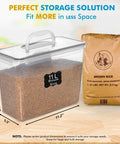 2 Pack Extra Large Food Storage Containers With Lids 11L Each Easy Carry Handle BPA Free Airtight For Flour Sugar Rice Cereal Bulk Pantry Organization