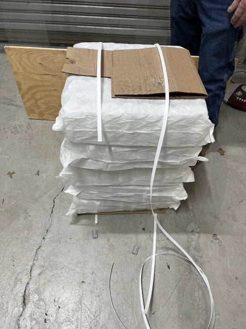 Rock Solid Upholstery Pocket Spring Unit With Hog Ring Firm Marshall Innerspring Coil For Car Seat And Living Room Furniture Cushion Replacement 18X18X3.5 Inch 13 Gauge stacked with cardboard on top.