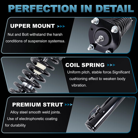Detailed view of Front Strut Assembly For 2008 2009 2010 2011 2012 Nissan Rogue 2.5L Coil Spring Shock Absorber OE 11733 11734