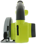 Eighteen Volt Cordless Circular Saw Featuring A Five Point Five Inch Carbide Blade for Grinding Long Rip Cuts Through Plywood and Dimensional Lumber Without Breaking A Sweat Today, side view showing rubber grip.