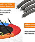 Saucer Swing 40 Inch Circle Disc With Adjustable Straps 900 Lb Weight Capacity Multicolor Backyard Outdoor Swing For Kids Kid Friendly And Super Sturdy Easy Assembly Safe Galvanized Frame