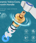 Exploded view of ceramic valve core for Leak Free Heavy Duty Commercial Kitchen Sink Faucet With 4 Inch Center And 10 Inch Swivel Spout