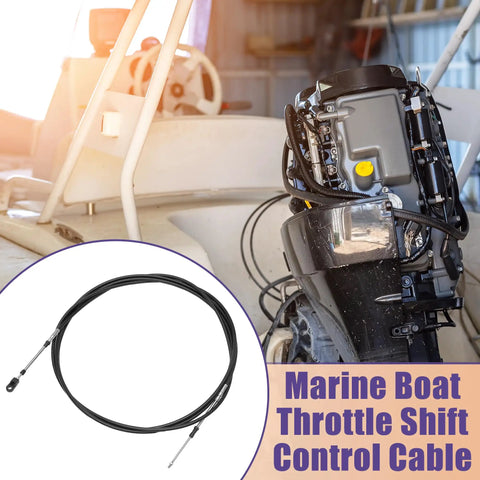 Universal Marine Boat Throttle Shift Control Cable 16 Feet 500cm 33C 3300 with fastening head, shown with outboard engine