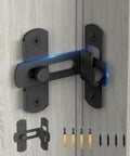 Two Pack 90 Degree Barn Door Lock Latches Matte Black Stainless Steel Security Flip Gate Latches For Sliding Barn Doors