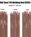ER70S-6 Mild Steel TIG Welding Rod Filler Wire One Sixteenth Inch Diameter, Sixteen Inch Length, 5 Pound Pack, front view