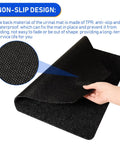 Illustration showing texture and grip of 20 Pack Non Slip Urinal Mats For Men With High Absorbency And Waterproof Backing For Commercial Restrooms Black That Keep Floors Dry And Safe In High Traffic Bathrooms