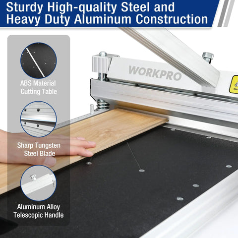 Heavy Duty 13 Inch Laminate Floor Cutter And Vinyl Plank Trimmer For Multi Layer Wood Parquet And Fiber Cement Boards Built With Solid Aluminum Grip And Razor Sharp Tungsten Steel Blade For Dead Smooth Cuts With Zero Sweat True Pros Love