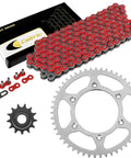Red Drive Chain And Sprocket Kit For Honda CRF250R 2004 To 2010 With Master Link And Rivet Link Front Sprocket 13 Teeth And Rear