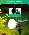 Outdoor 120V LED Flood Lights Plug In Waterproof Landscape Spotlight With 180 Degree Adjustable Head E26 Base 6 ft Cord