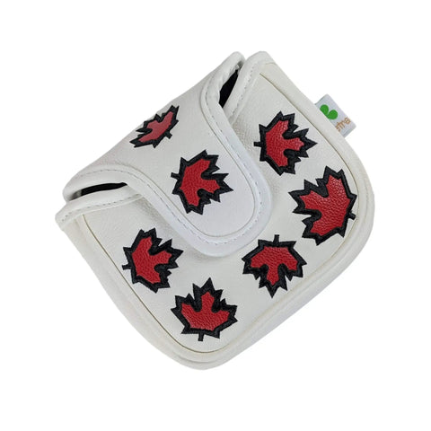 Mallet Putter Headcover For Golf Clubs With Canada Maple Leaf Novelty Design Premium Faux Leather Durable Putter Cover