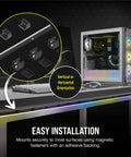 iCUE LS100 1.4M Smart Lighting Strip Expansion Kit With 84 Addressable LEDs for easy installation on desk surface