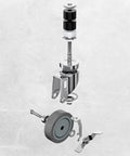 Exploded view of a 4-Inch Table Casters Set Of 4 With Expanding Stem Stainless Steel Locking Non Marring Rubber Wheels For Kitchen Prep Tables