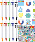 Science Party Stationery Gift Set With 12 Sticky Notes 12 Ballpoint Pens And 50 Science Stickers Totally Great For Science Themed Birthday Parties Decor Badges Goodie Bags School Rewards And Classroom Fun with colorful pens and science-themed stickers.