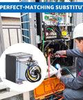 Technician installing 100VA 120V to 24V AC Transformer with Built In Circuit Breaker in an HVAC control panel