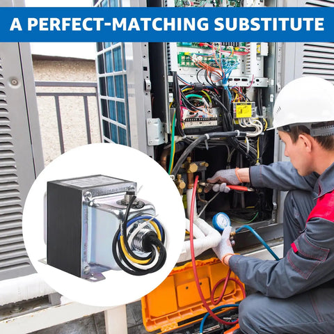 Technician installing 100VA 120V to 24V AC Transformer with Built In Circuit Breaker in an HVAC control panel