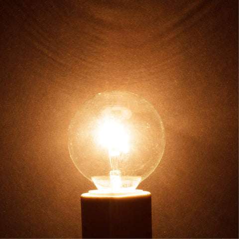 G16.5 Round Globe Bulbs 40W E12 Candelabra Base, 10 Pack, Warm White 2700K, Dimmable, Clear Glass, 110V 120V, Great For Chandeliers Ceiling Fans Vanity Lights Wall Sconces Accent Lamps Home Decor
