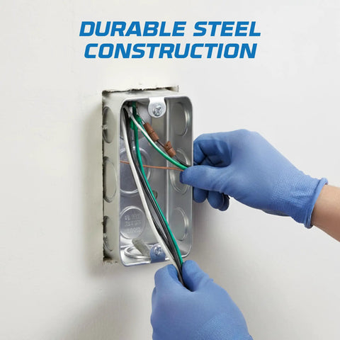 Built Like A Tank 4X2 Inch Galvanized Steel Junction Boxes 10 Pack Heavy Duty Metal Outlet Enclosures with wiring installation.
