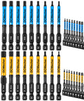 Heavy Duty Pro Grade 3 Inch Impact Hex Bit Set With 20 Pieces Metric And SAE Allen Wrenches, S2 Steel Bits shown vertically