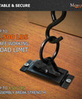 Heavy Duty 10 Pack E Track Tie Down Anchors Single Slot Anchor Points With Screws, black steel anchor on wood surface.