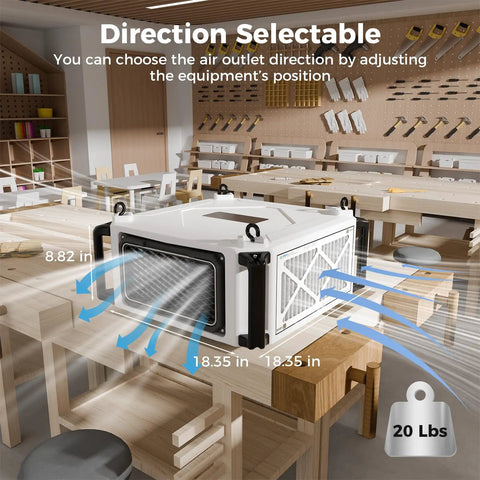 Beefy Dust Collector With 270 Degree Intake Remote Control 2 Stage Filtration in a woodworking shop setting