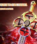 Upgraded Flying Sword RC Drone With Colorful LED Lights Gesture And Smartwatch Control 3 Speed Modes Stunt Drone For Kids And Adults Lit Night Flight Light Show In Gold Finish with ABS Material.