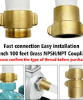 Heavy Duty Lay Flat Fire Hose 1.5 Inch By 100 Feet White Backwash And Discharge Hose With Brass NPSH NPT Connectors