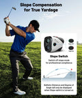 Golfer with Golf Range Finder With Slope On Off, 1200 Yard Laser, 7X Magnification, Flag Lock Vibration, Magnetic Mount, USB C Rechargeable