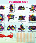Camping Scratch Card Kit 24 Pack For Outdoor Parties 12 Unique Designs Revealing Rainbow Colors with wooden sticks and red string