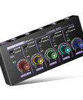 Compact 4 Channel Mini Audio Mixer With 1 Quarter Inch TS TSR Input Jacks, Stereo Mono Switch, control knobs visible