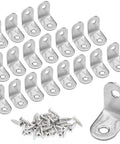 20 Pack Stainless Steel L Shaped Corner Braces 1 Inch By 1 Inch Right Angle Fasteners For Wood Furniture Cabinets Drawers Bed Frames And Chairs