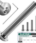 25-Piece 1/4-20 Button Head Socket Cap Bolts Set In 304 Stainless Steel 18-8 Bright Finish with hex key and packaging