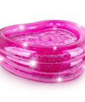 Sparkly 3 Level Inflatable Kiddie Pool For Beating The Heat In The Backyard Transparent Glitter Pool With Cushioned Bottom