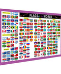 World Flags Poster Laminated 17x24 Inch Dry Erase Chart For Geography Classroom And Home School Decor International Country Flags Reference Wall Art For Back To School And Student Friendly Learning