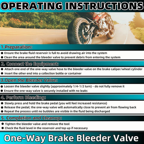 Upgraded Universal Brake Bleeder Kit With One Way Check Valve And Hose For Car Motorcycle And Clutch Systems Hydraulic Bleeding Tool For Air Free Fluid Purge And Diy Friendly Safer Easier Brake Maintenance
