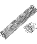 38 Piece 13G Bicycle Spokes Set, 225mm Length, Carbon Steel Silver Tone For Replacing Broken Wheel Spokes On Road And MTB Bikes, Nipples Included