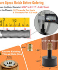 Ensure specs match for Heavy Duty Rubber Furniture Levelers featuring 5/16-18 thread, measuring thread size for proper fit.