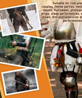 PU Leather Medieval Sword Dagger Frog Scabbard with adjustable rope in vintage style for cosplay and stage performance
