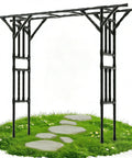 Extra Large Garden Arch Trellis With Flat Top Design, 106.3 Inch L by 106.3 Inch H, Heavy Duty Outdoor Climbing Plant Arbor in a garden