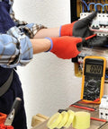 Person using Packove 6Pcs Liquid Rubber Electrical Tape Waterproof Insulation Wrap for wiring with tools and multimeter.