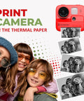No Ink Instant Print Kids Camera With 2.4 Inch Screen And 1080P Video Selfie Mode 10X Zoom Includes 3 Paper Rolls Stickers And Markers Safe Thermal Printing For Mess Free Real Photo Prints Dope Creative Gift For Boys And Girls Ages 3 To 10 red kids camera printing thermal paper