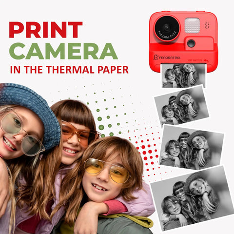 No Ink Instant Print Kids Camera With 2.4 Inch Screen And 1080P Video Selfie Mode 10X Zoom Includes 3 Paper Rolls Stickers And Markers Safe Thermal Printing For Mess Free Real Photo Prints Dope Creative Gift For Boys And Girls Ages 3 To 10 red kids camera printing thermal paper