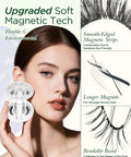 All In One Magnetic Eyelashes Kit With Applicator And Lash Fixer, smooth magnetic strips, HX08 on model's eye.