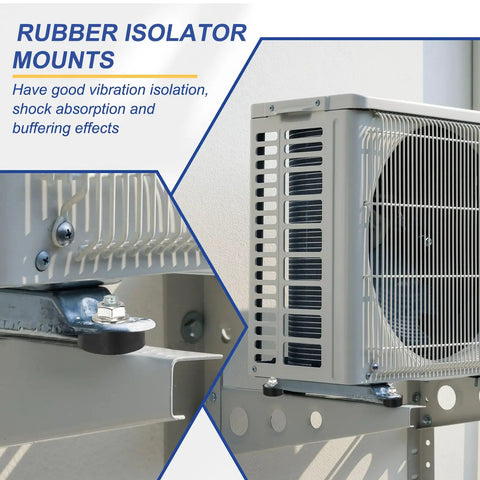M6 Rubber Isolator Mounts 25x20mm 56mm Tall With Lock Nuts, 4 Pack on outdoor AC unit frame
