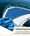 Camo EVA Boat Flooring Self Adhesive Non Slip Decking Mat installed on yacht deck with textured grooves