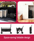 Collapsible Wagon Cart Foldable And Portable Rolling Shopping Cart With Wheels For All Terrain Use On The Go Heavy Duty