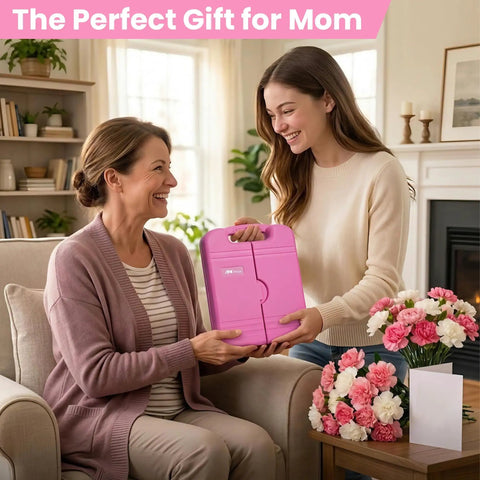 Two women with Must-Have Women 136-Piece Home DIY Tool Set With Rose Toolbox, a pink portable tool kit ideal for repairs.