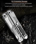 Closed view of 15 In 1 Multitool Pliers With Spring Loaded Head And Thick Hardened Steel Skeleton Handle Go To EDC For Camping