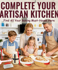 Family baking bread with Complete Sourdough Starter Kit With Round 9 Inch Proofing Basket Oval 10 Inch Proofing Baskets.