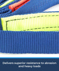 Close-up of Four Step Nylon Aider Ladder With Tubular Webbing showing abrasion resistance stitching and multicolored webbing