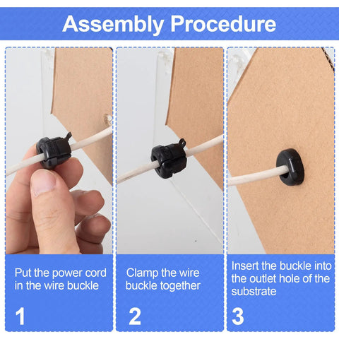 10 Pcs 6N4 And 4N4 Strain Relief Cord Connectors showing assembly process step-by-step for wire management